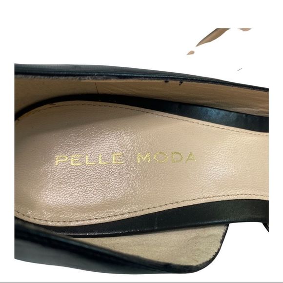 Pelle Moda black leather slip on pump heels 7.5 - Picture 2 of 6